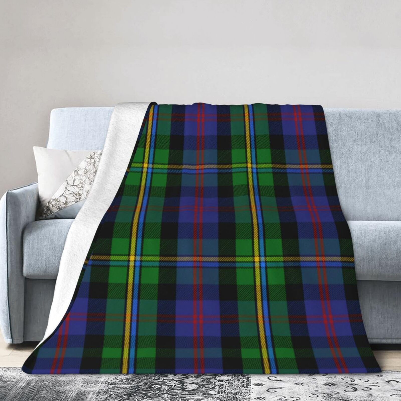 ERTDFXCV Scottish Clan Malcolm Tartan Plaid Blanket 50"x40"