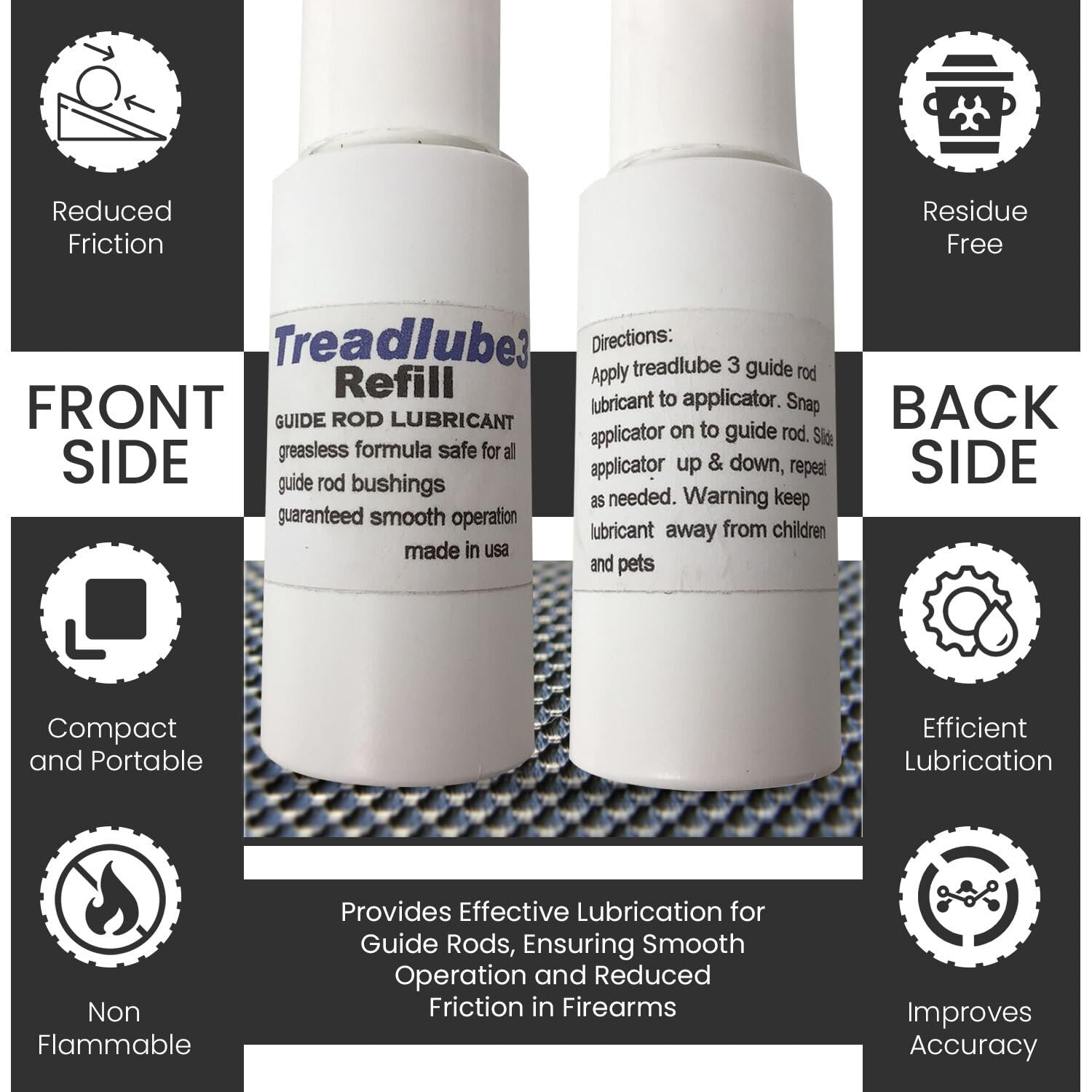 Hydra Fitness Exchange Guide Rod Lubricant with Applicator - by Treadlube - for All Home & Commercial Gyms - Grease-Less Formula, Easy to Use P/n Gdrd-app - Made in USA