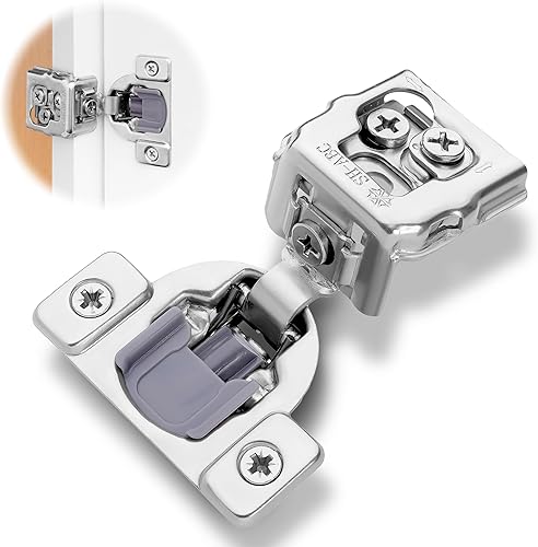 Miniatura 19 de DecoBasics Paquete de 4 bisagras de gabinete de cierre suave – Superposición de 1/2" para puertas de gabinetes de cocina, bisagras ocultas de cierre