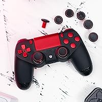 Vista 2 de HEXGAMING NEW EDGE Wireless Controller Compatible with ps4-4 Back Buttons, 6 Profiles, Hair Triggers, Swappable Thumbsticks - Black Red