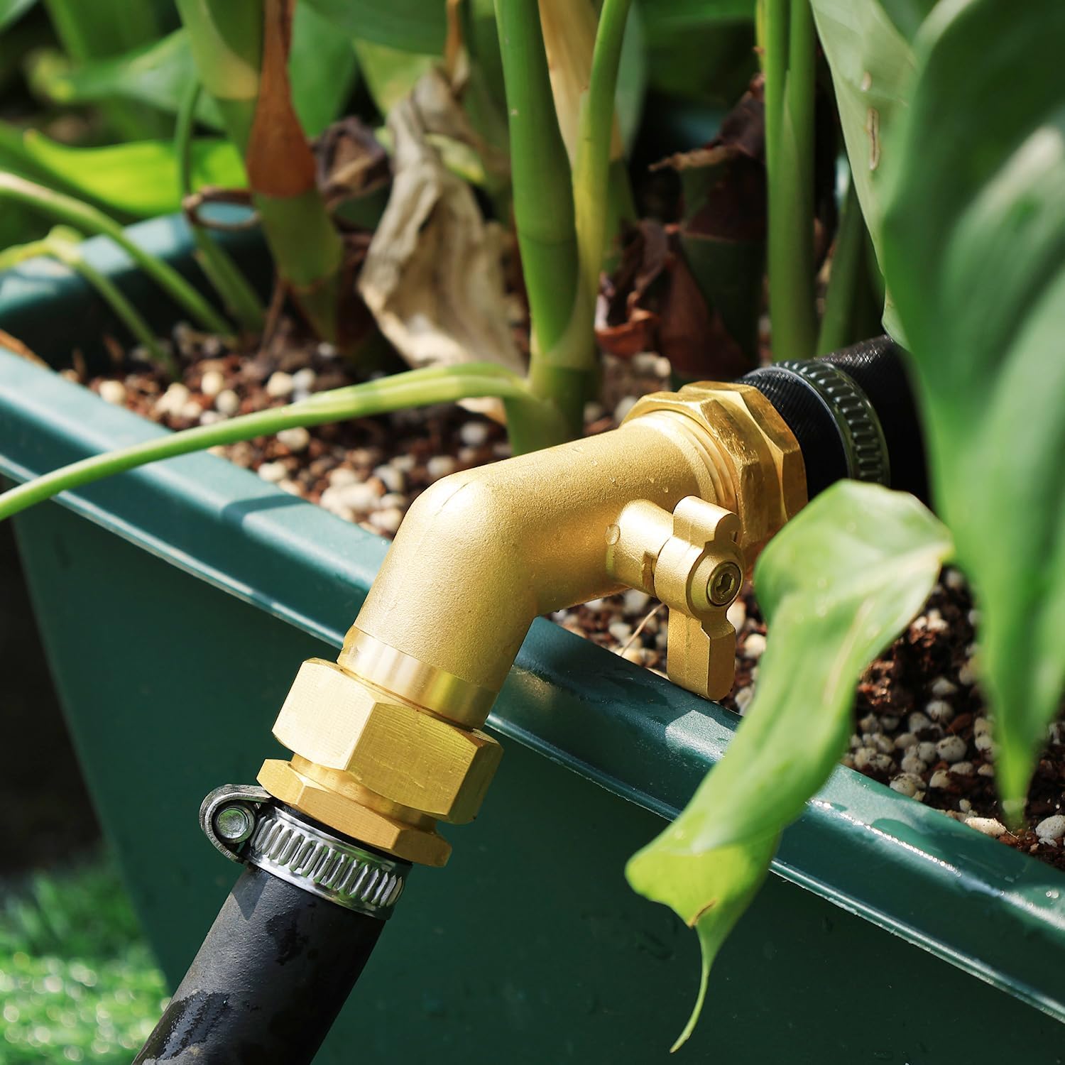 SIGURANTA Garden Hose Angle Valve 45 Degree Brass Extender Solid 3/4 Inch Hose Elbow with Switch Adapter (45° switch elbow 4PSC)