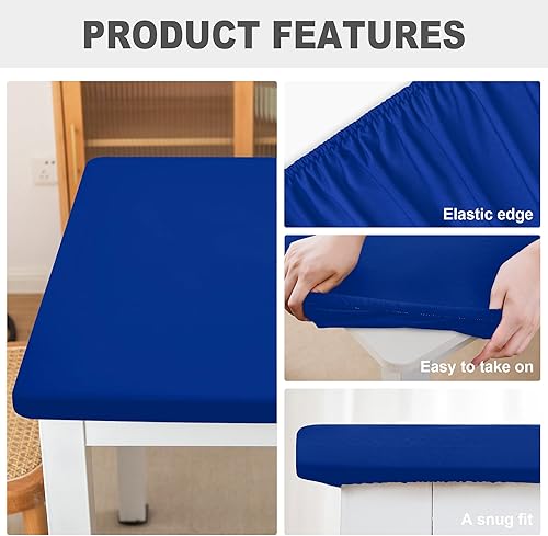 Miniatura 3 de eeivs Mantel cuadrado de girasol ajustable de elastano con borde elástico, mantel a cuadros, para comedor, hogar, cocina, 34 x 34 pulgadas