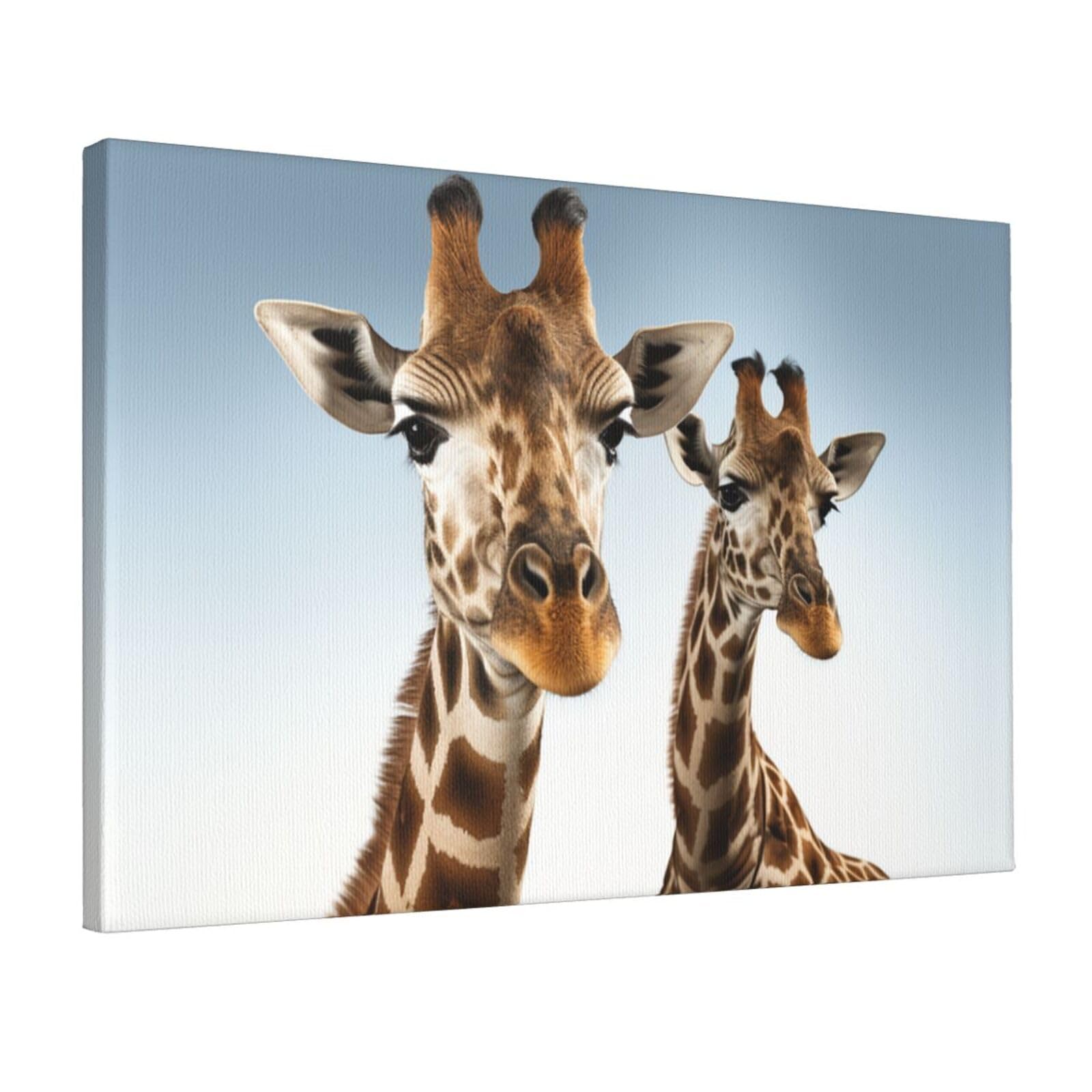Canvas Wall Art for Living Room Wall Decor 12"x18" Modern Artwork Painting Pictures Hanging Canvas Prints Necks of giraffe Aesthetic Wall Art for Bedroom Bathroom Office Wallart Decor