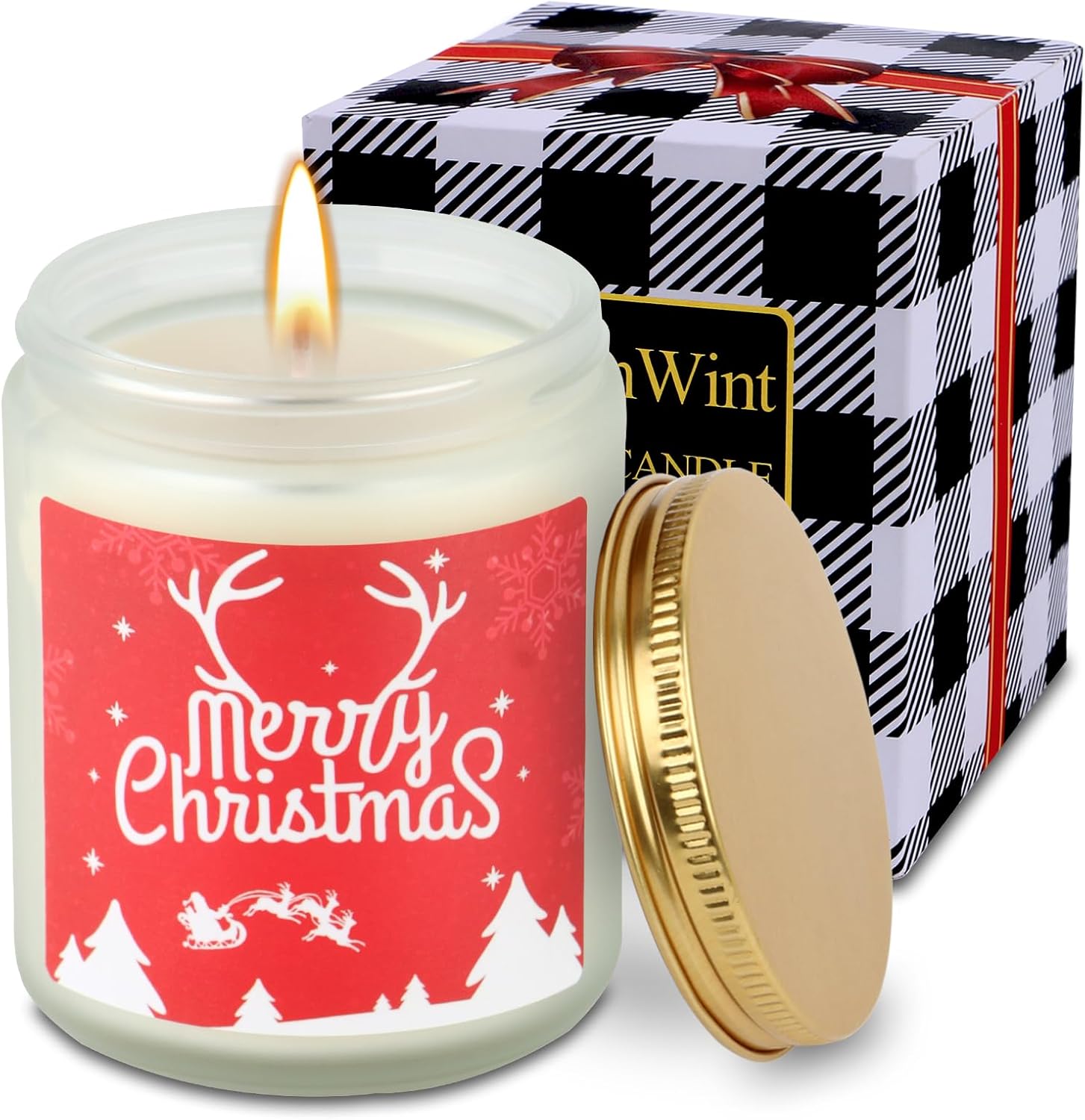 BrightinWint Christmas Gifts, Vanilla Scented Candles for Home Scented, Unique Jar