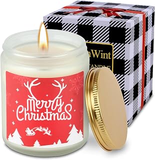 BrightinWint Christmas Candles, Unique Christmas Gifts Vanilla Scented Candles for Home Scented, Xmas Candle Gifts for Women Men Best Friend BFF Bestie Family Coworker