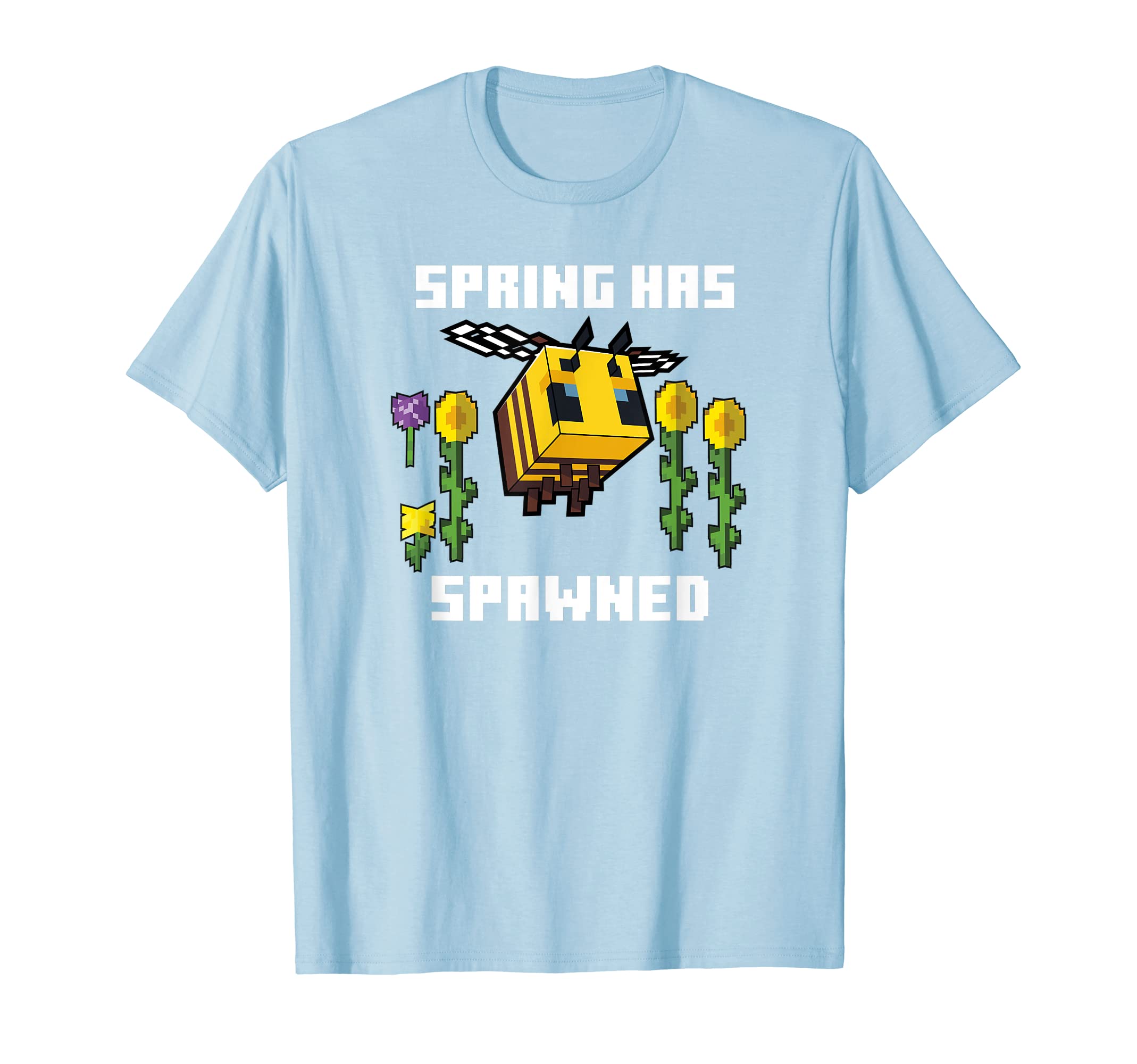 MinecraftBee Spring Has Spawned Graphic Blocks T-ShirtOEKO-TEX STANDARD 100