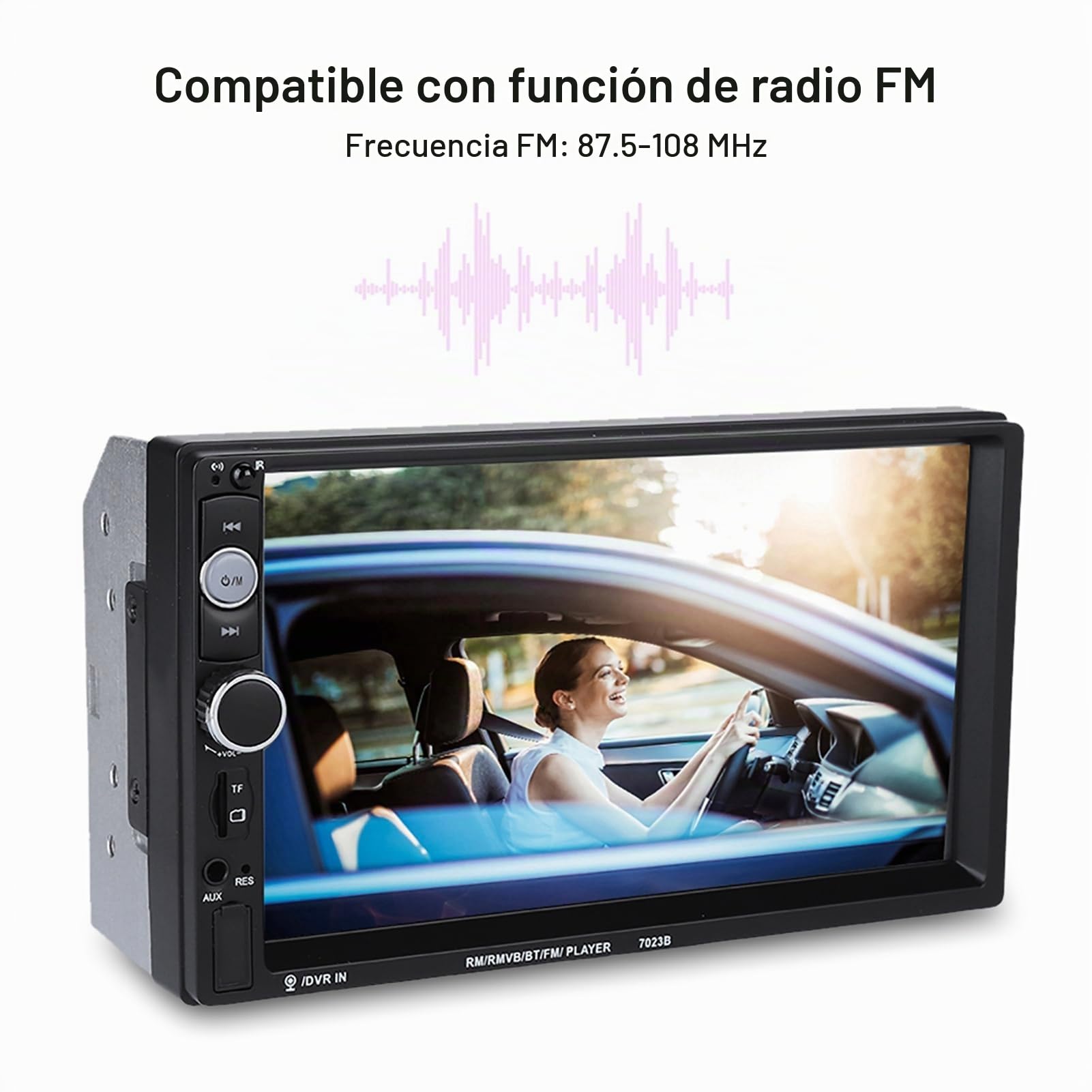 KIMISS 7 Pulgadas MP5 para Coche, Pantalla Táctil Double DIN, Bluetooth, Radio FM, Compatible con Cámara Reversa, Reproductor Multimedia
