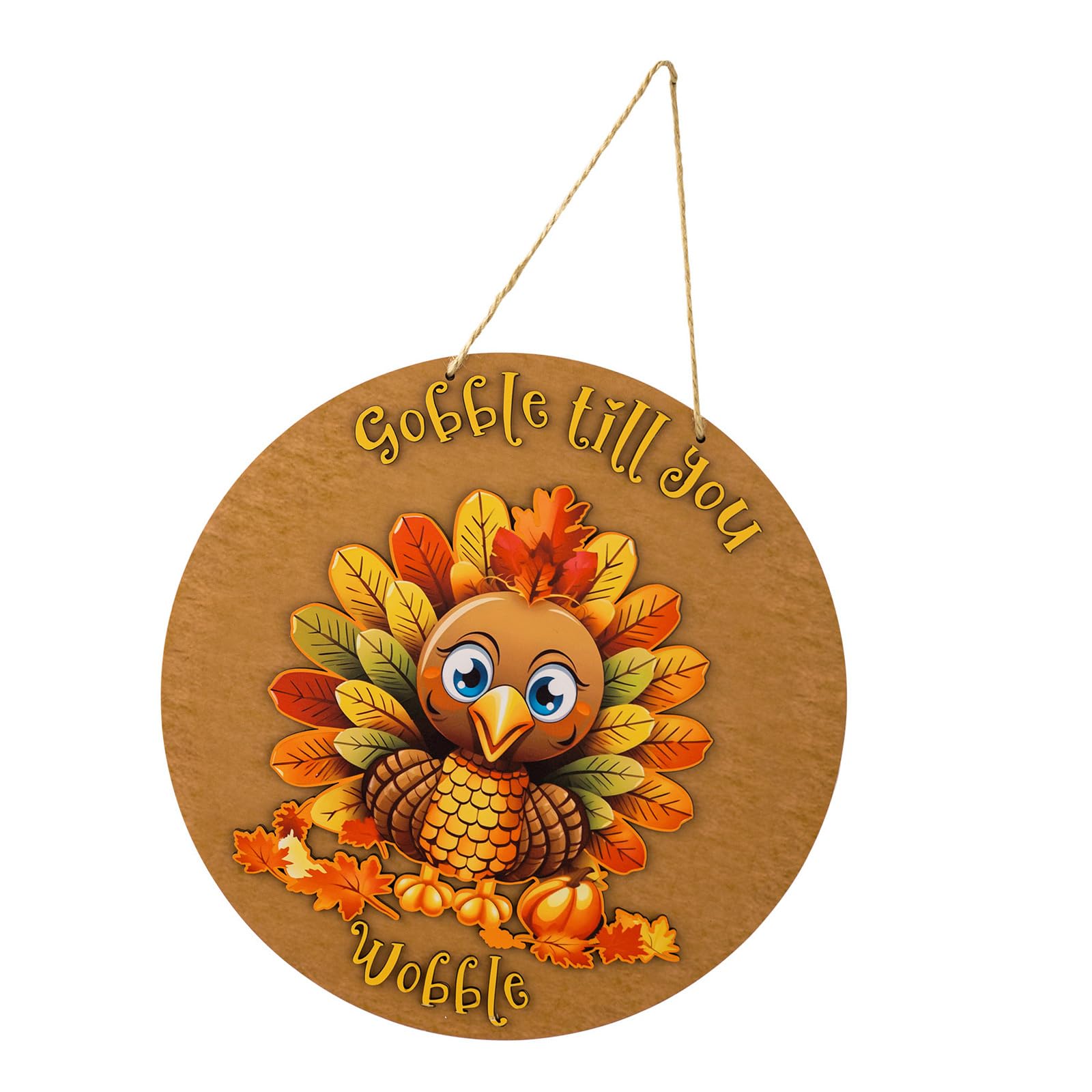 Tsophreniq Plywood Turkey Sign for Thanksgiving Door Decoration Indoor Wall Hanging Plaques Harvest Themed Porch Accessories Indoor Festives Decoration