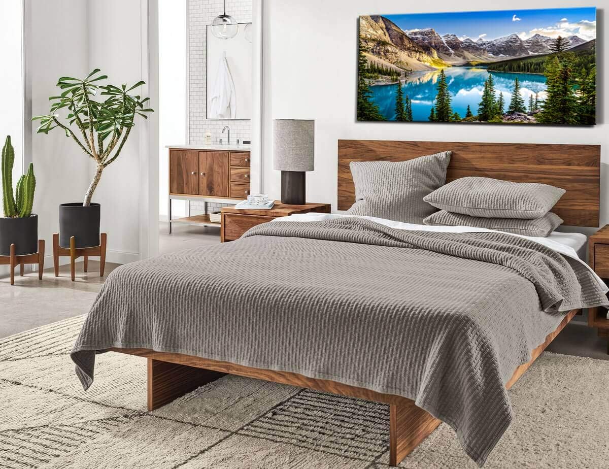 Wall Pictures for Living Room Moraine Lake Landscape Banff National Park Photos Large Canvas Prints Framed Wall Art Modern Nature Pictures for Bedroom Wall Decor XLarge Canvas Wall Art 24x48inch