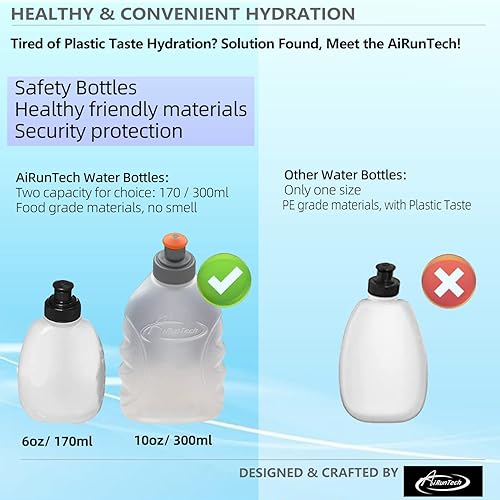 Miniatura 9 de AiRunTech Cinturón de hidratación para correr con botella de agua, riñonera para teléfono y cartera, bolsa de correr, accesorios esenciales,