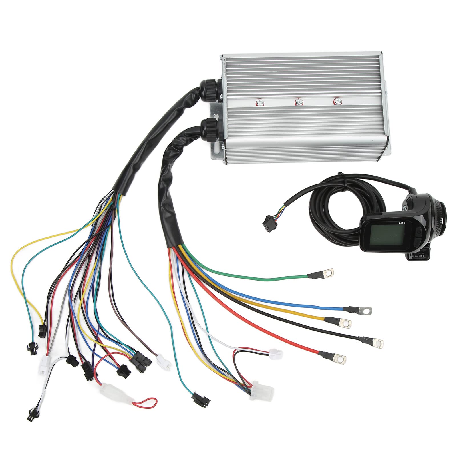 BuyWeek Kit de Contrôleur de Moteur sans Balais pour Vélo Électrique, 36V 48V 1500W Contrôleur de Moteur sans Balais avec Panneau d'Affichage LCD pour Scooter Électrique, Vélo Électrique