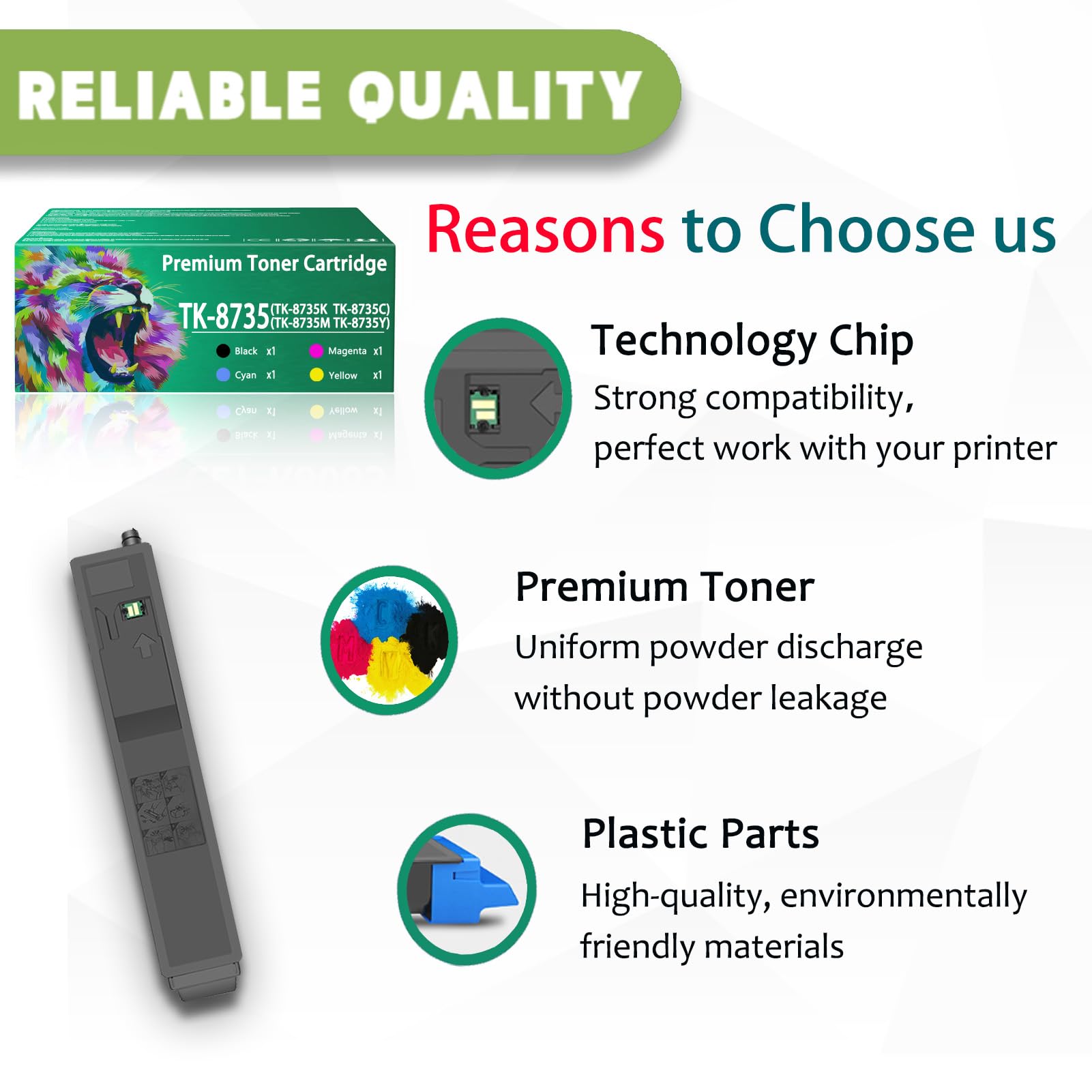 Amazon.com: ERNZAT TK-8735 Toner Cartridge Compatible for Kyocera