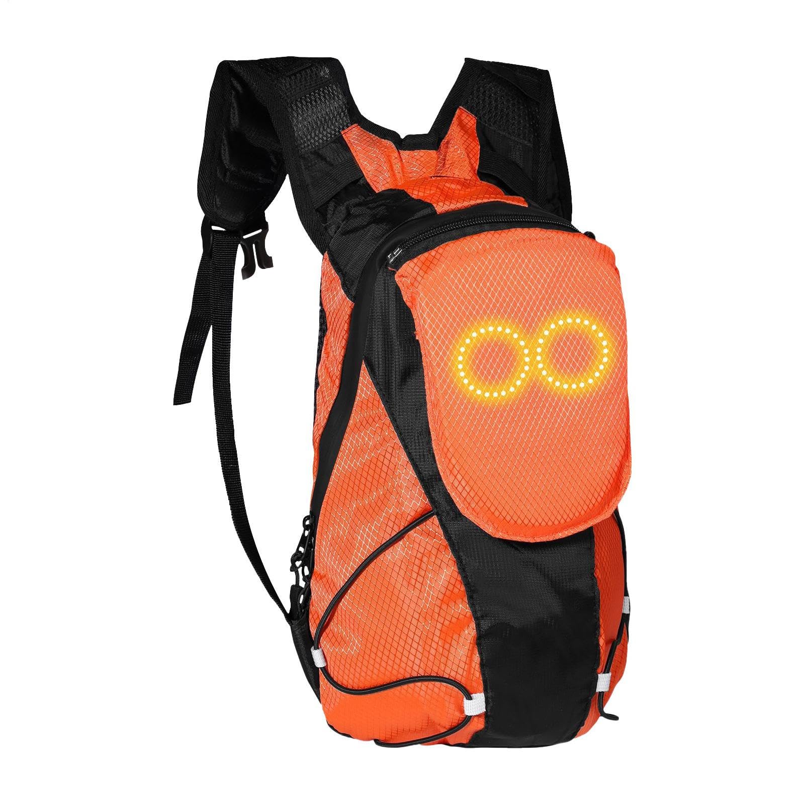 Generico Motorrad Rucksack LED Leuchttasche Rucksack Glow Multifunktionaler Rucksack für Urban Wandern Reisen Camping Radfahren Frauen Männer, Orange, riferimento alla descrizione, Siehe