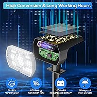 Vista 2 de NYMPHY Solar Lights Outdoor Waterproof IP68, 56 LED 3 Lighting Modes Solar Powered Garden Yard Spot Solar Lights for Outside Landscape- 6 Pack