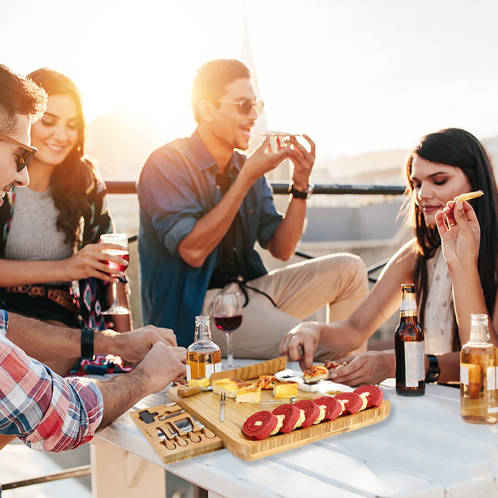 Amazon | Angela&Alex チーズボードとナイフセット 竹製 チャー