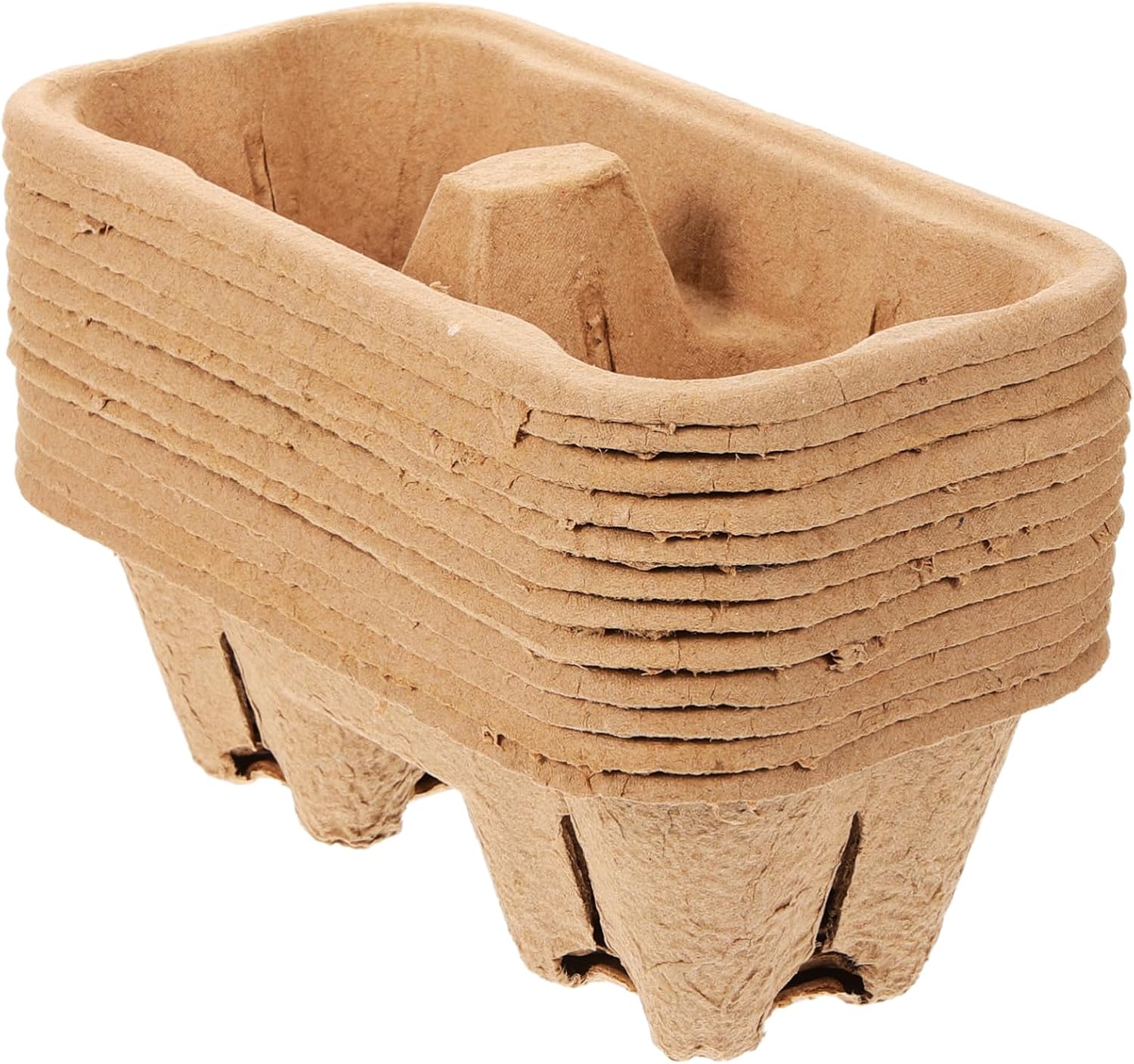 PRETYZOOM 50pcs Disposable Coffee Cup Carrier Tray Multi-Hole Paper Drink Holder for Takeout Beverages for Milk Tea and Outdoor Events