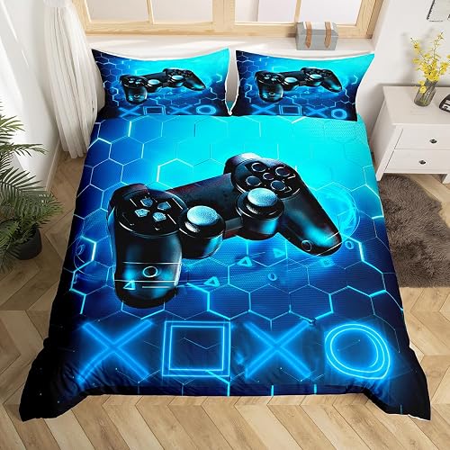 Gaming Housse de Couette Kids Gamer Bleu Jeu Vidéo P Homemissing