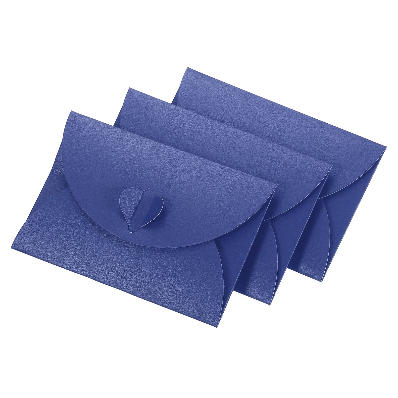 YOKIVE 50 Pack Mini Envelopes, Heart Shaped Clasp, Dark Blue