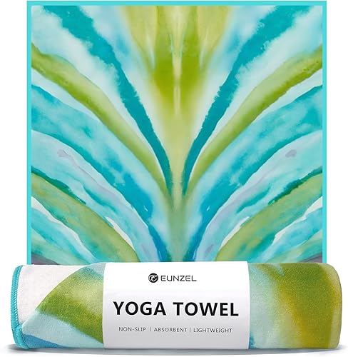 Miniatura 1 de Eunzel Toalla de yoga caliente, antideslizante, absorbente de sudor, toalla de yoga impresa con puntos de agarre para yoga caliente, pilates y
