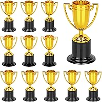 WINKIO 6 Pack Gold Mini Trophies - 4 Inch Plastic Awards for Kids Parties, Competitions, Rewards & Ceremonies