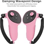 Silicone Cover Set Compatible with Meta Quest 3, VR Accessories, 7-in-1 Protective Case with Damping Dots, Anti-Scratch, Easy Install, Lens Protection, Oil-Resistant Non-Yellowing (Pink)