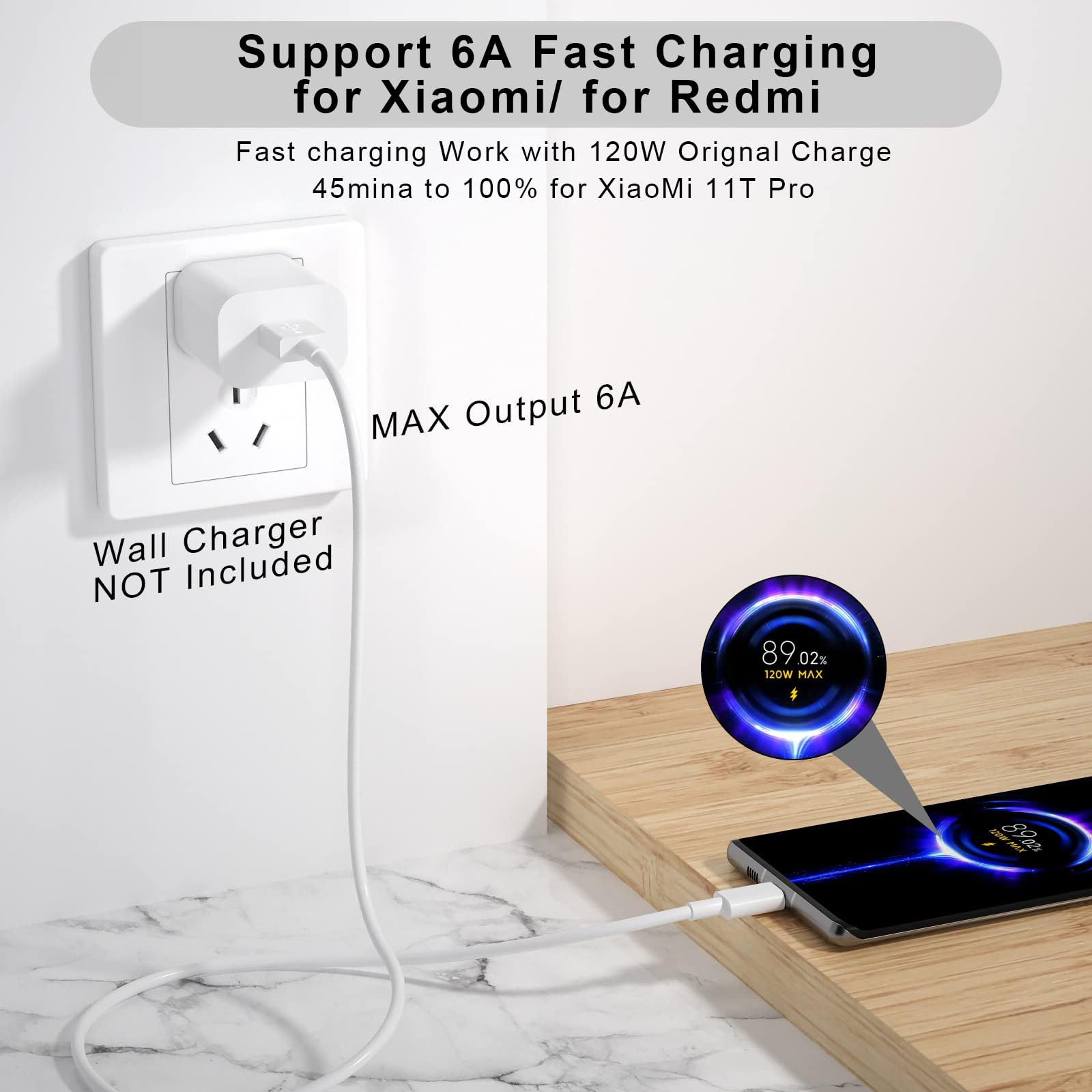 120W 6A Cavo USB Type-C 1M,ACAGET Cavo USB C Ricarica Rapida per Redmi Note 15 14 13 12 11S 10 Pro 14C per Xiaomi 15T 14T 12 11 Pro,Cavo di Ricarica per Xiaomi 17 15 14 Ultra Pad 8 7,per POCO X7 M6 X5