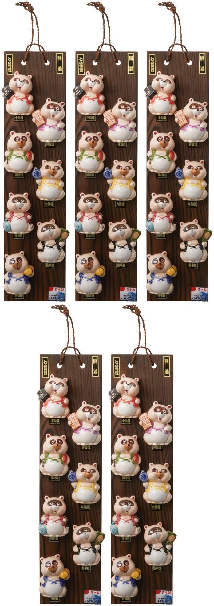Amazon.co.jp: 5個セット 壁掛七福狸 [ 39×9.8cm ] | 置物