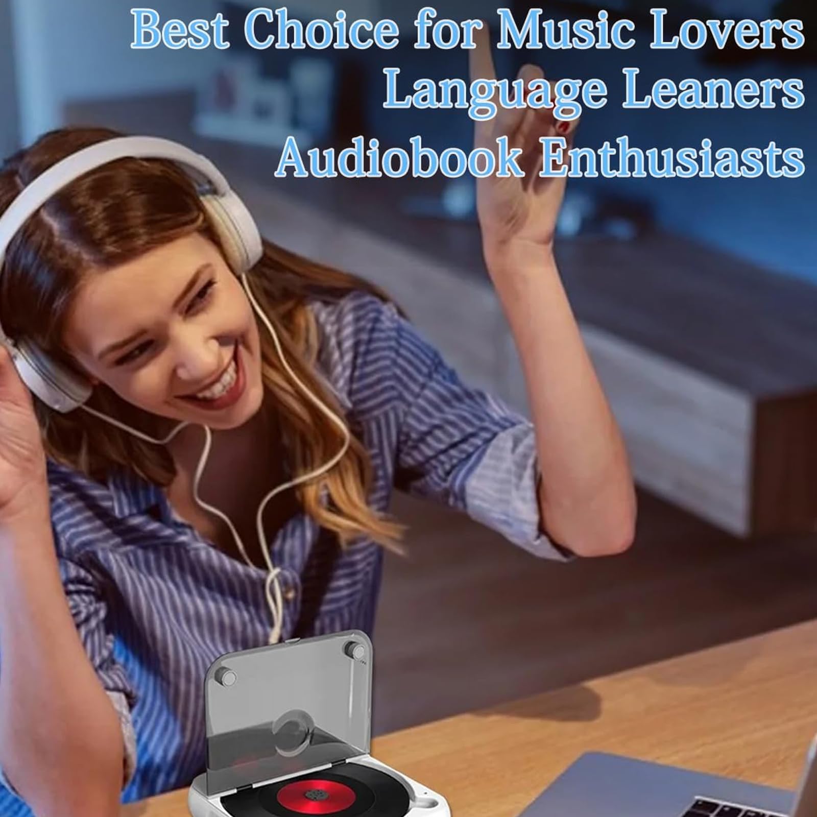 Reproductor de casetes Bluetooth CD Boombox Radio portátil Mini álbum, pequeño y portátil con Interfaz de Audio de 3,5 mm, Incluye Auriculares con Cable, Compatible con / -R/ -RW/MP3/WMA