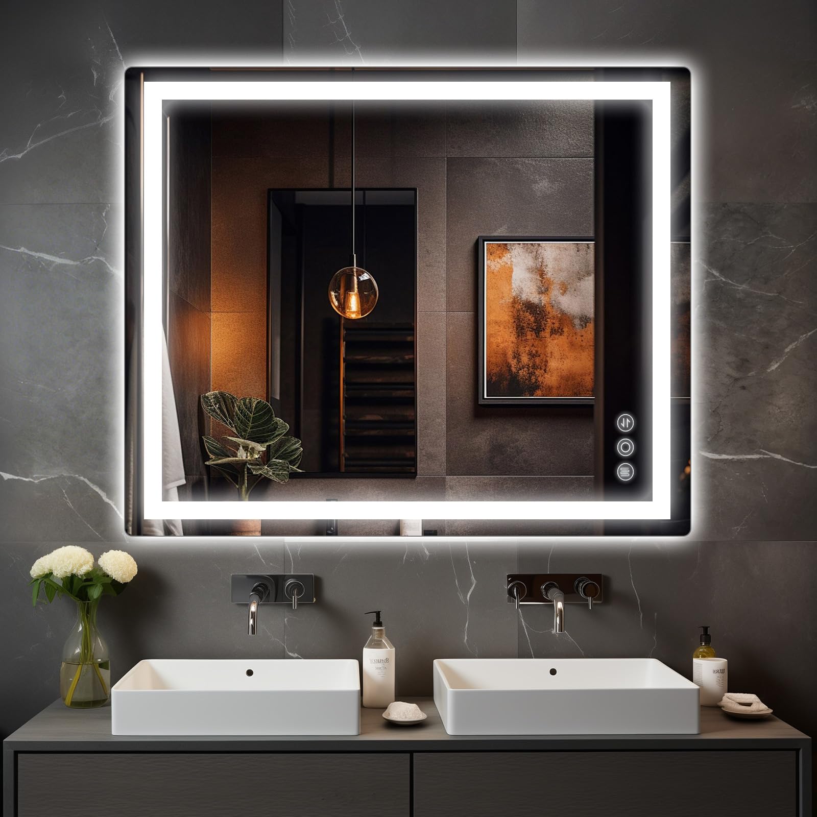Miroir de salle de bain DEL pour une routine matinale sans buée