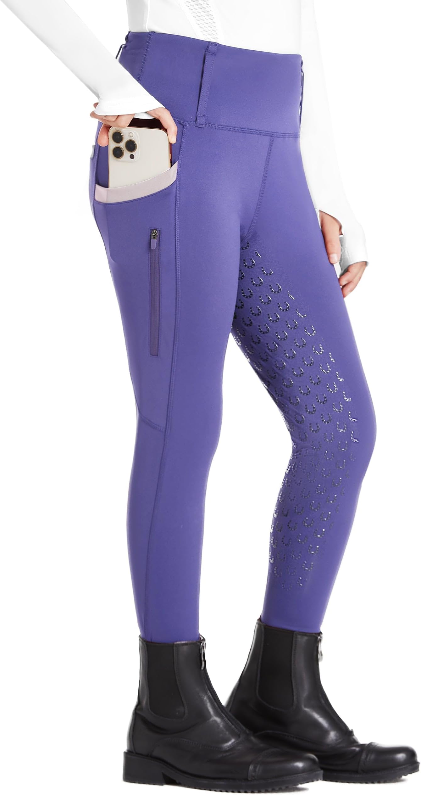 Girls Riding Pants Full Seat High Waist Equestrian Breeches