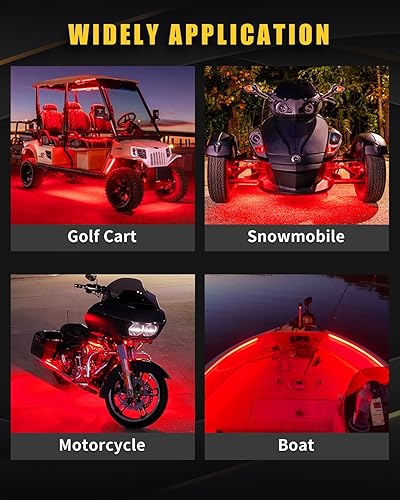 Miniatura 10 de YM E-Bright Tira de luces LED para coches, barcos, motocicletas, carrito de golf, interior, exterior, cortable, bajo el agua, IP68, impermeable, 24