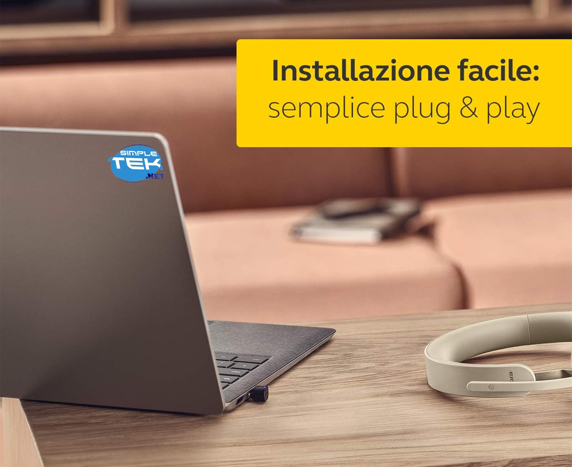 SIMPLETEK - Adaptador Link 370, USB-A Bluetooth para auriculares de oficina Evolve – Compatible con Microsoft Teams (Reacondicionado)