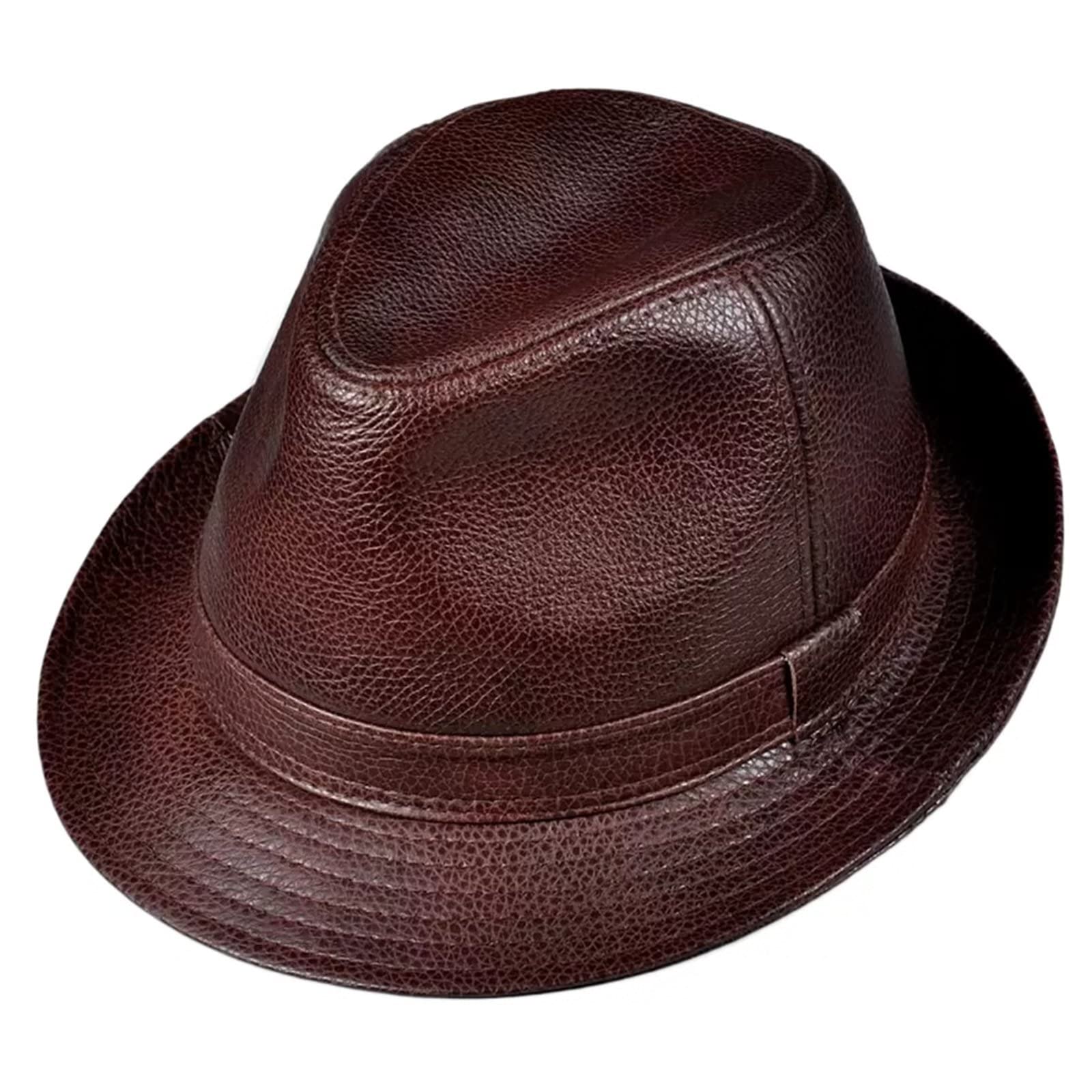 Cappello Fedora Cappello Stile Gangster Elegante Trilby Cappelli Jazz Classico Cappello in Pelle Cappelli Panama per Uomo Donna
