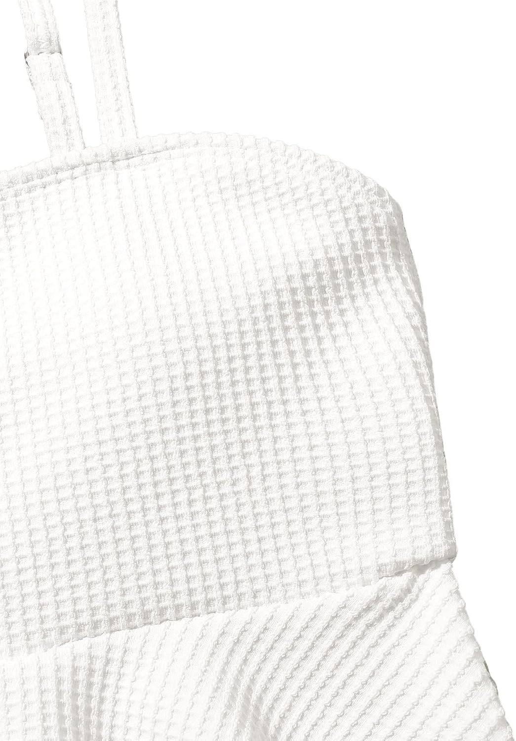 QJQ Girl's 2 Piece High Waisted Swimsuits Ruffle Waffle Bathing Suit Summer Cute Bikini Sets - Image 4