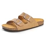 E E EMPTY Sandals Women Adjustable Double-Buckle Smooth Sandals, Comfortable Cork Sandals Suitable for Both Men and Women, with Bow Support