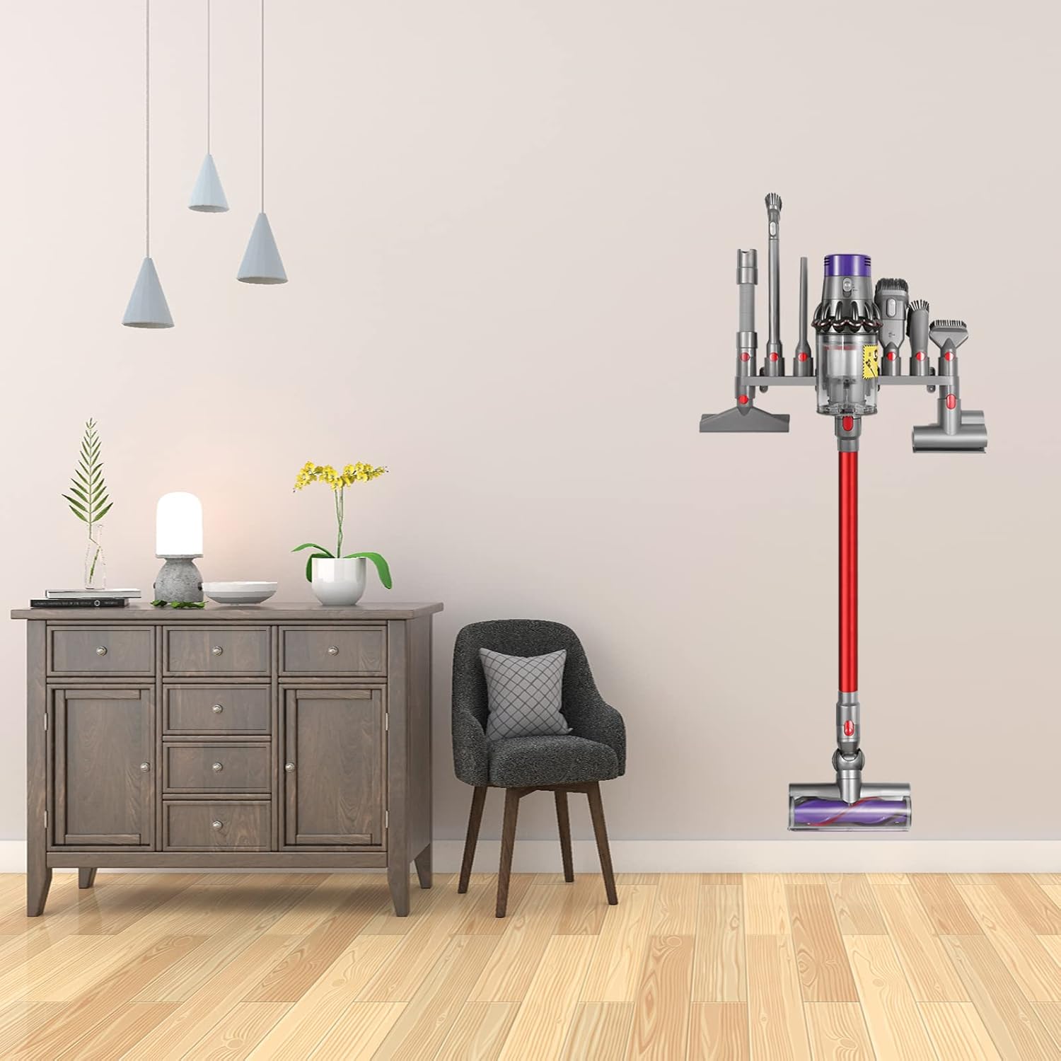 Charlux Accessory Holder for Dyson V15 V12 V10 V8 V7 Gen5 Attachment Holder Wall Mount Tool Holder Organizer Accessories for Dyson Vacuum Cleaner, Use On Docking Station Or On Wall(2 Pack)