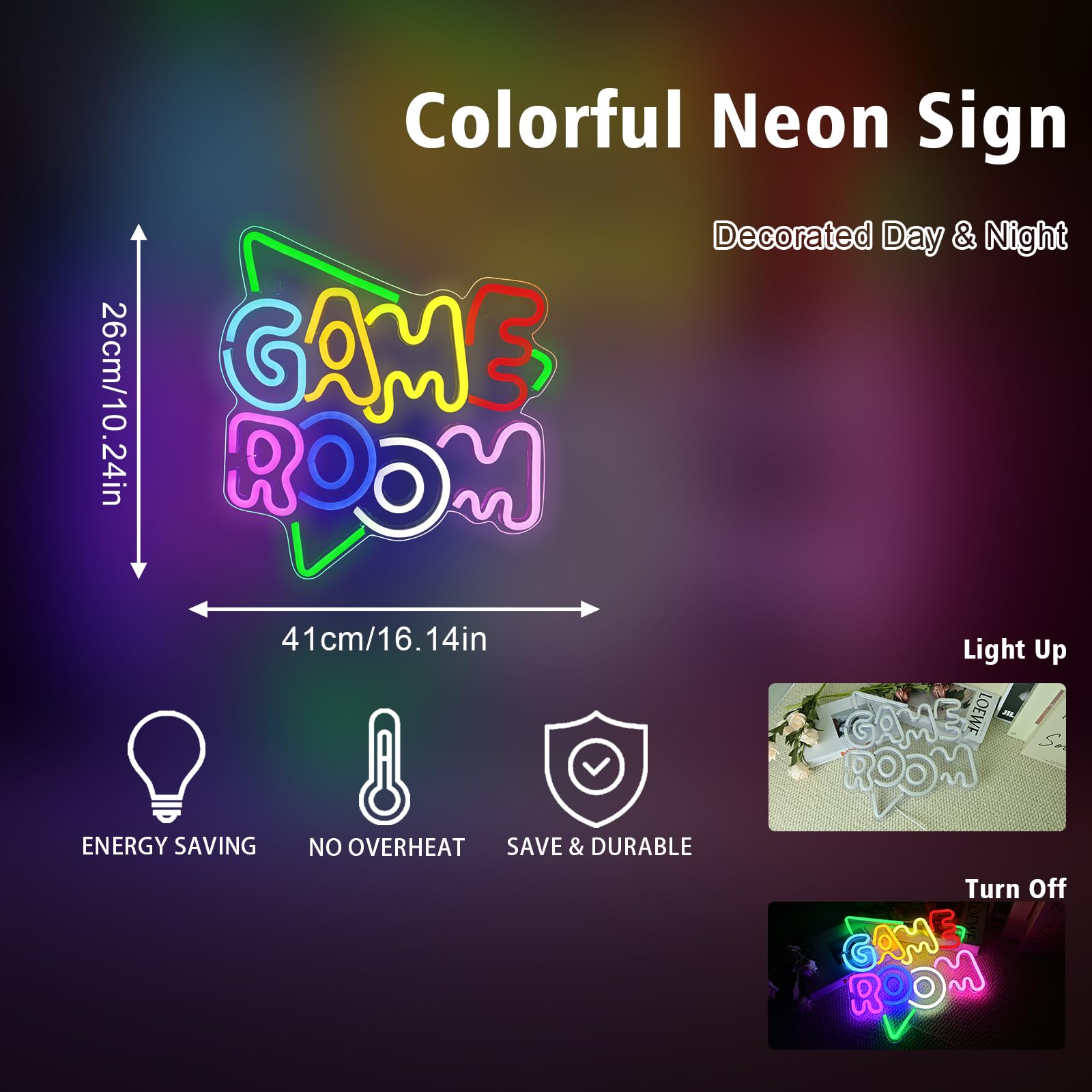 Gameneon - Letrero de neón verde para sala de juegos, decoración de habitación de jugadores, decoración de sala de juegos, luces LED de neón regulables, regalos para hombres, adolescentes, niños