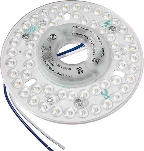 Miniatura 2 de Ledytech Kit de actualización de luz LED para ventilador de techo de 4.92 pulgadas, luz empotrada de techo, panel de repuesto de luz de techo PCB