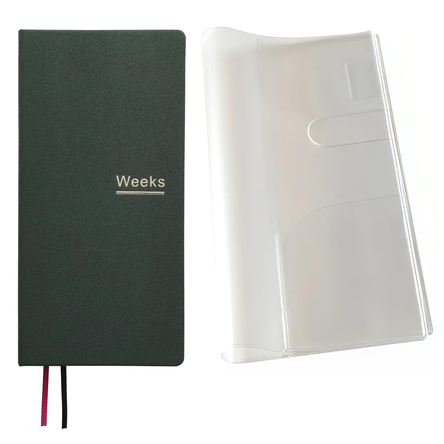 Undated Weekly Planner Notebook Pocket Organizer Appointment Book Journal Notebook A6 Week Plan Notepad (Dark green with cover) โ image 1