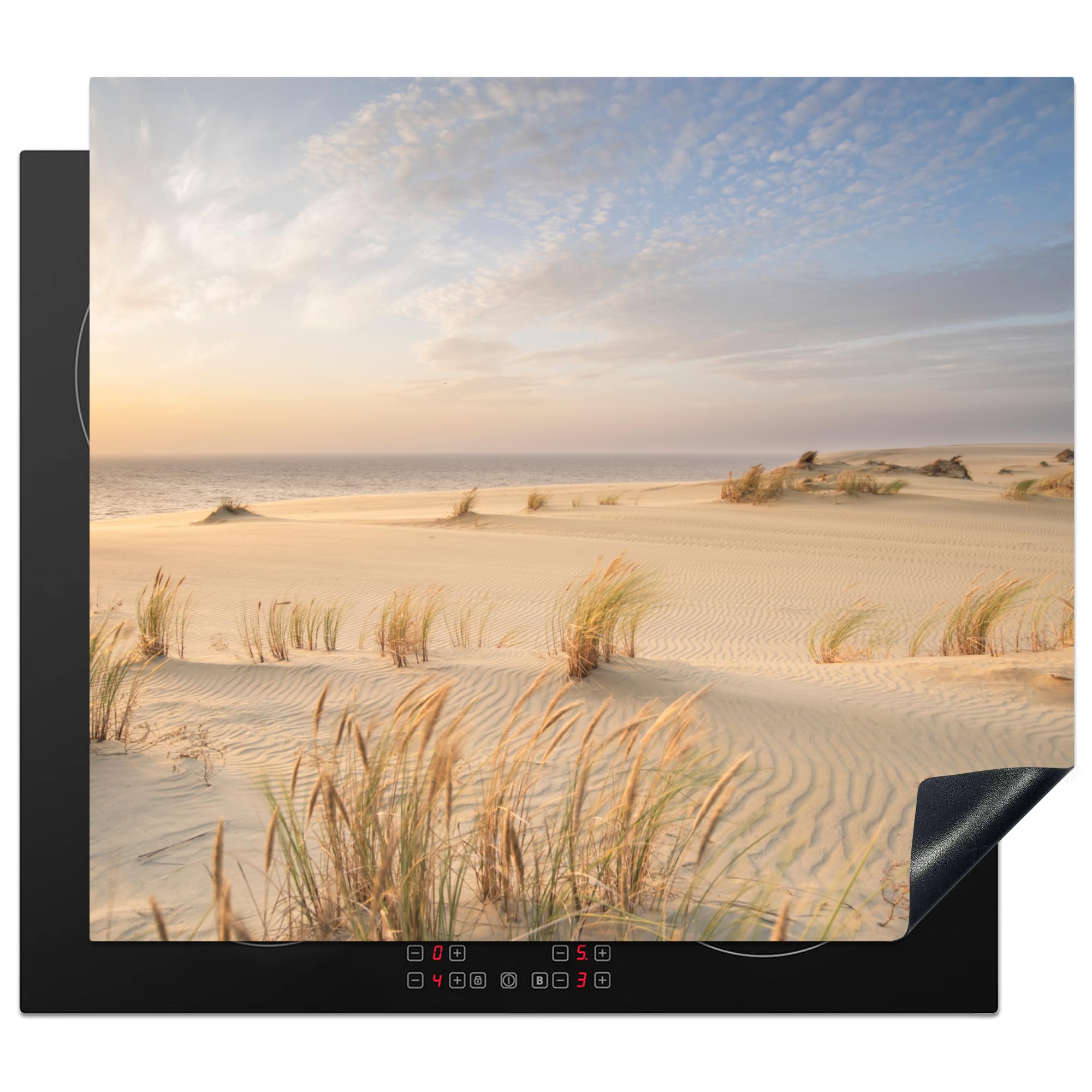 KitchenYeah© Induction Hob Protector Mat 20.5"x23.2" / 59x52 cm Cooker Top Protectors Cover Ceramic Covers Electric Hobs Vinyl Beach - Dunes - Summer - Nature