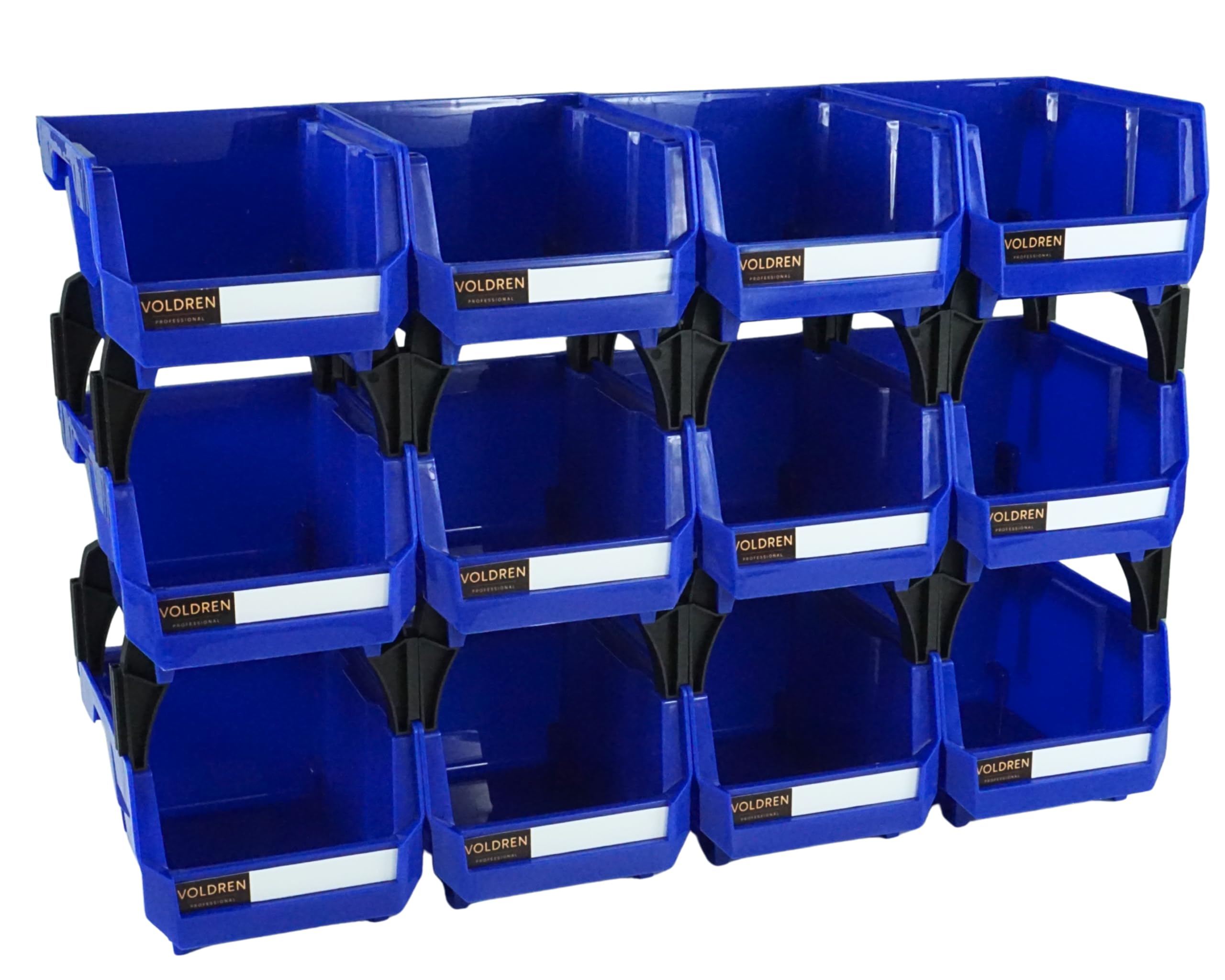 Gavetas organizadoras apilables - Organizador tornillos - Cubetas plastico almacenaje - Organizador cajones - Clasificador apilable taller - Estanteria gaveta herramienta (Azul, 12)