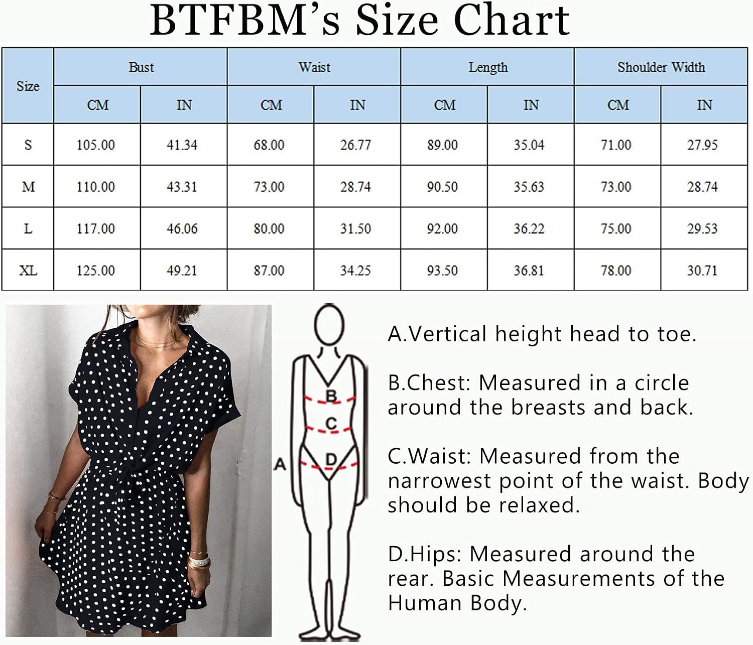BTFBM Womens Dresses Cute Polka Dot Print Button Down Short Sleeve A-Line Elastic Waist Summer Casual Swing Dress