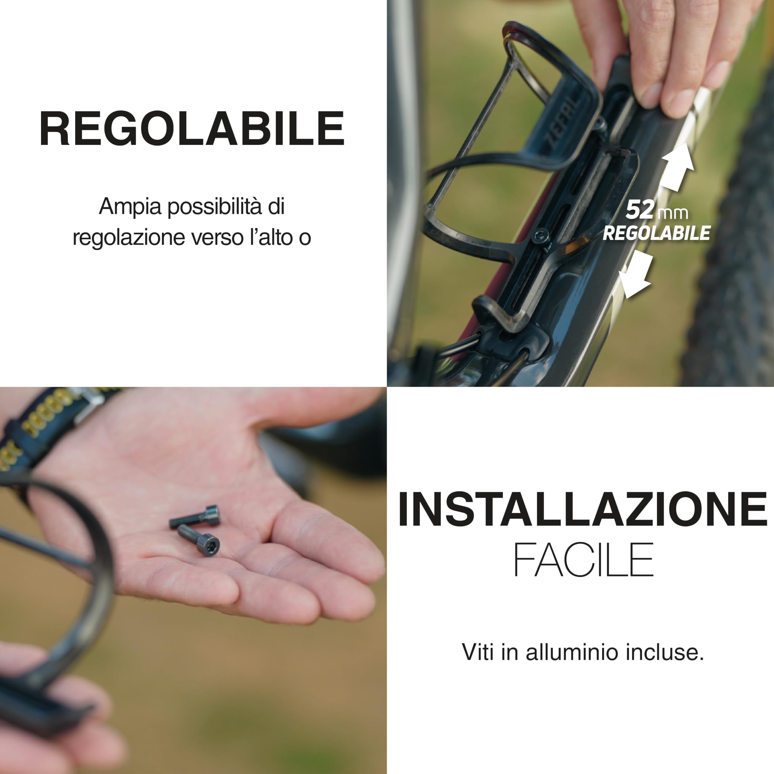 ZEFAL Pack Pulse S2-2 x Porta Borraccia Bici Laterale MTB - Portaborraccia Carbonio Leggero - Porta Borraccia MTB in Fibra di Carbonio - 2 x 28g - Fabbricato in Francia