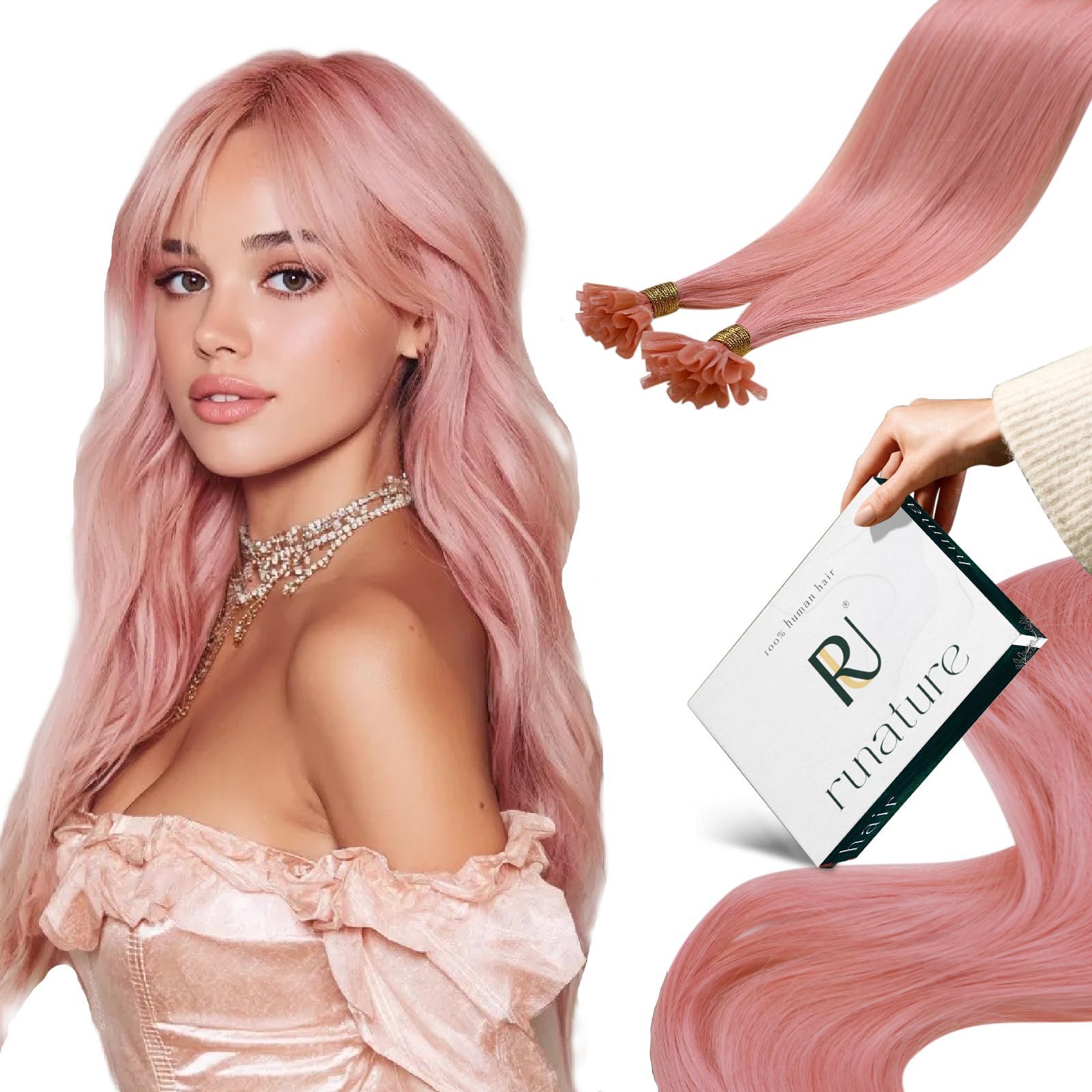 Amazon.com : RUNATURE U Tip Hair Extensions Human Hair 14 Inch
