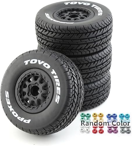 Ruedas y neumáticos para camión de campo corto 110 a control remoto con neumáticos hexagonales de 0.472 in escala 110 para 110 RC Off-Road Car