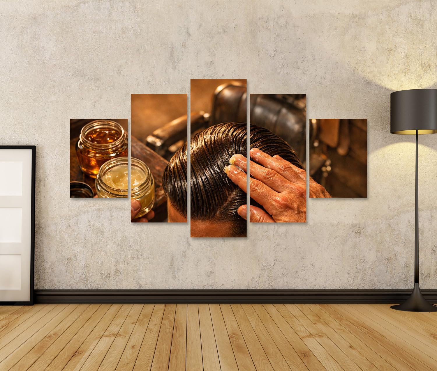 islandburner Bild auf Leinwand Haarpflege Pomade für glänzendes Styling im Barbershop - 5-teilig