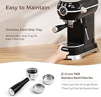 Vista 8 de Máquina de café expreso con espumador de leche, cafetera espresso de 20 barras para café con leche y capuchino, máquina de café Expressions