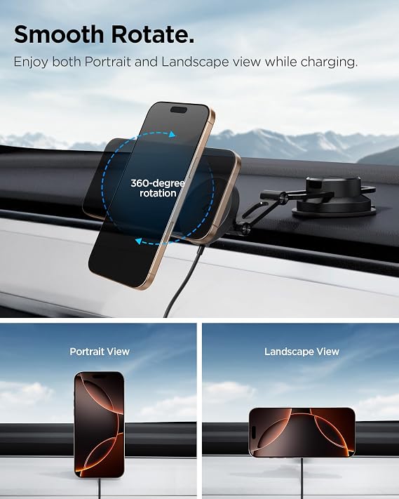 Spigen OneTap Pro 4 MagFit Qi2 15W MagSafe Car Charger