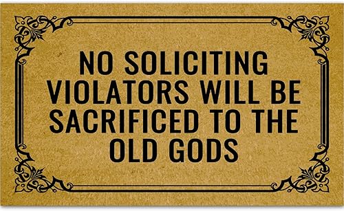 Felpudos grandes para puerta delantera, entrada al aire libre, divertidos, no solicitando infractores serán sacrificados a los viejos dioses, tapete