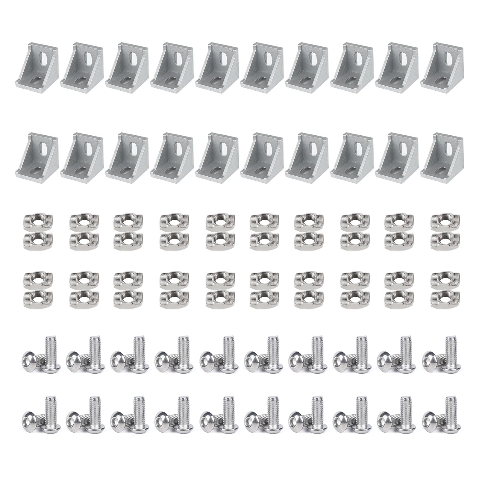 FORRCKY 20Sets 15 Series Connector 1515 Aluminum Extrusion Corner Piece with 20PCS 15 Series Corner Bracket 1.5 Extruded Aluminum Connectors 40PCS